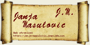 Janja Mašulović vizit kartica